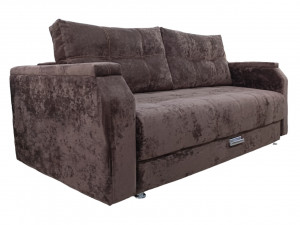 Диван прямой Омега коричневый плюш