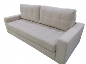 Диван прямой раскладной НПБ Конте металлокаркас микровелюр светло-серый 225 см