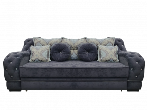 Диван прямой раскладной Элегия со стразами графит 245 см