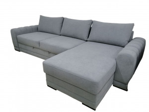 Диван угловой раскладной НПБ Майбах серый велюр 320х180