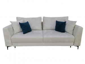 Диван прямой Даймонд1 на высоких ножках раскладной белый велюр 230х109