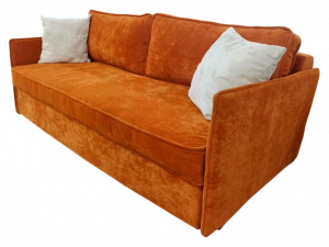 Диван прямой раскладной ППУ оранжевый 200 см