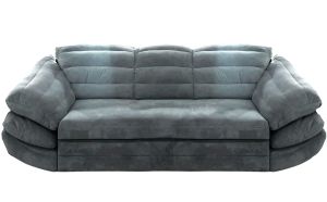 Диван прямой раскладной ППУ серый велюр 280 см