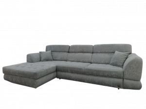 Диван угловой раскладной регулируемые подголовники Космо серый 310х175