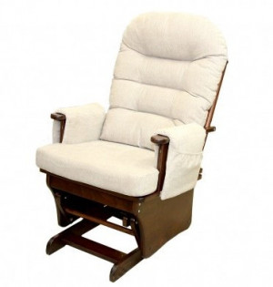 Кресло-маятник с закрытыми боковинами 3 положения спинки молочный микровелюр 65х90х95