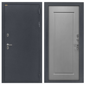 Дверь входная Термо Букле черный\серый 86х205
