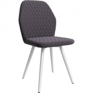 Стул мягкий Батист конус белый/велюр  графит 52х55х93