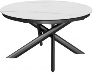 Стол кухонный круглый раскладной Валенсия-1C керамогранит/металл D-140 (+34)