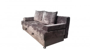 Диван прямой раскладной ППУ бежевый плюш 190 см