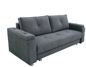 Диван прямой раскладной Алекс-26 Серый Велюр 230 см