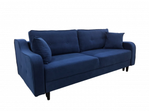 Диван Ретро Прямой Шаговый Синий Велюр