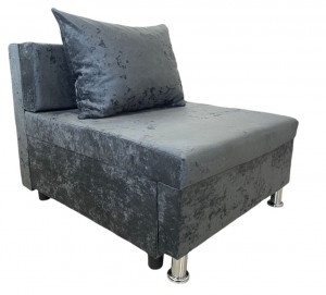 Кресло-кровать серый плюш 80 см