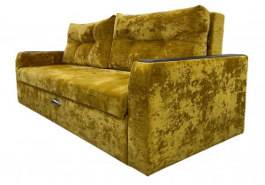 Диван прямой раскладной БРУКЛИН желтый плюш 230см