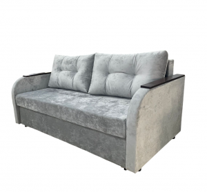 Диван прямой с тройной раскладкой серый 190 см