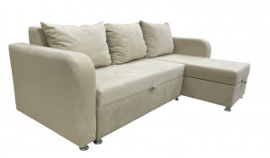 Диван угловой Орион-1 с мягкими скругленными подлокотниками Молочный 235х150