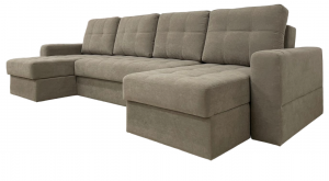 Диван Верона П-образный коричневый велюр 320х155