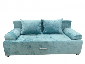 Диван прямой раскладной ППУ Валик Голубой 190см