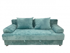 Диван прямой раскладной Еврокнижка Голубой/Бирюзовый 190см