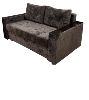 Диван прямой вперёд тройной расклад ППУ коричневый плюш 180 см