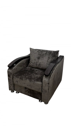 Кресло с ящиком для хранения ППУ серый плюш 85х100х85 см