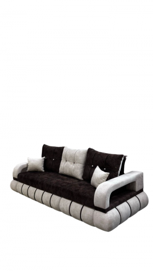 Диван прямой раскладной НПБ Омега с выкатной отоманкой коричневый микровелюр 270 см