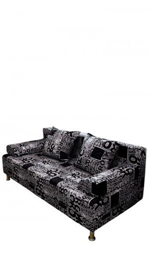 Диванчик в детскую прямой раскладной ППУ Озон с принтом буквы серго цвета 190 см