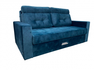 Диван прямой раскладной с пружинным блоком Гама 12 Синий 195см