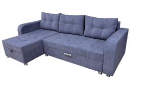 Диван угловой раскладной ППУ Евроугол серый велюр 245х150