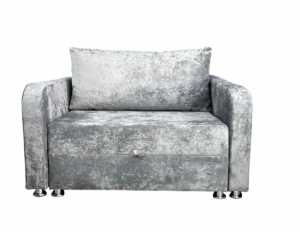 Диван прямой раскладной ППУ Вперёд серый плюш 120 см