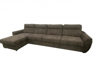 Диван угловой с модулем раскладной Алекс 33 темно-коричневый 380х180 см