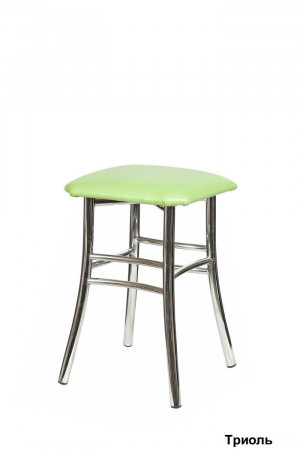 Табурет кухонный  Триоль каркас усиленный хром/зелёная экокожа 48х48х45