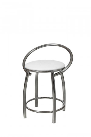 Табурет кухонный Канон хром/белая экокожа 35х39х65