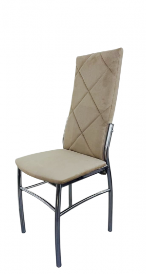 Стул кухонный Лорд усиленный каркас хром/велюр бежевый 40х48х104