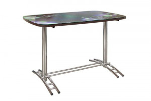 Стол кухонный не раздвижной №36 хром/стекло с фотопечатью 70х110х75