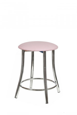 Табурет кухонный  Лира хром/розовый велюр 56х56х45