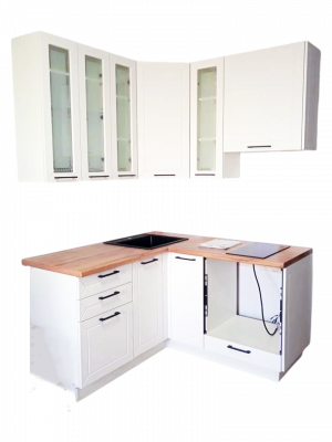 Кухонный гарнитур модульный угловой Кельн белый 160х150