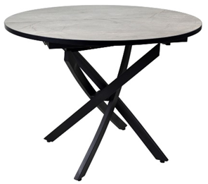 Стол круглый обеденный Арчи -2 раздвижной серый лофт 100х100