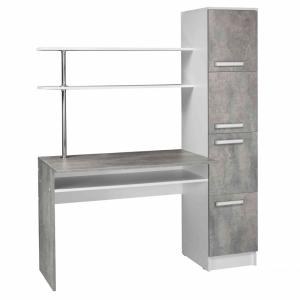 Стол компьютерный письменный со шкафом Уголок школьника 1 бетон серый
