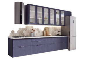 Кухонный гарнитур (кухня) Кассия 3,2 м (Венеция Индиго) фиолетовый