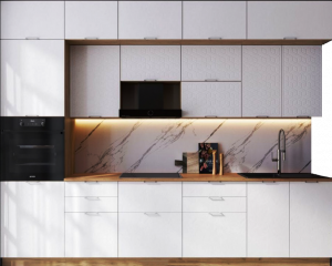 Кухня кухонный гарнитур Кассия МДФ белый 320см