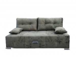Диван прямой раскладной Невада зеленый плюш 195см