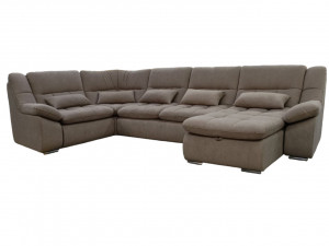 Диван угловой раскладной Комфорт Премиум серый велюр 420х240 см