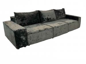 Диван Лофт прямой плюш серый