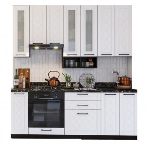 Кухонный гарнитур кухня Барселона белый 210см