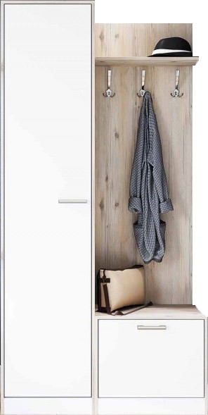 Прихожая Милана белая 110см