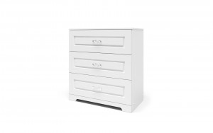 Комод три ящика Сказка белый 80х42х87