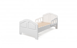Кровать детская односпальная Сказка с бортиками белая 80х160