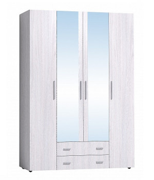 Спальня Монако Шкаф для одежды и белья с зеркалами (Ясень анкор светлый)