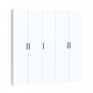 Шкаф распашной 5- и створчатый Ларс белый 210х200х51
