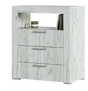 Комод 3 ящика Гранд К2 дуб крафт белый 80х45х91